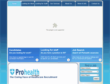 Tablet Screenshot of prohealthrecruitment.com